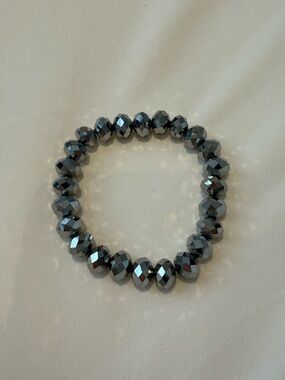 Faceted Hematite Bead Stretch Bracelet